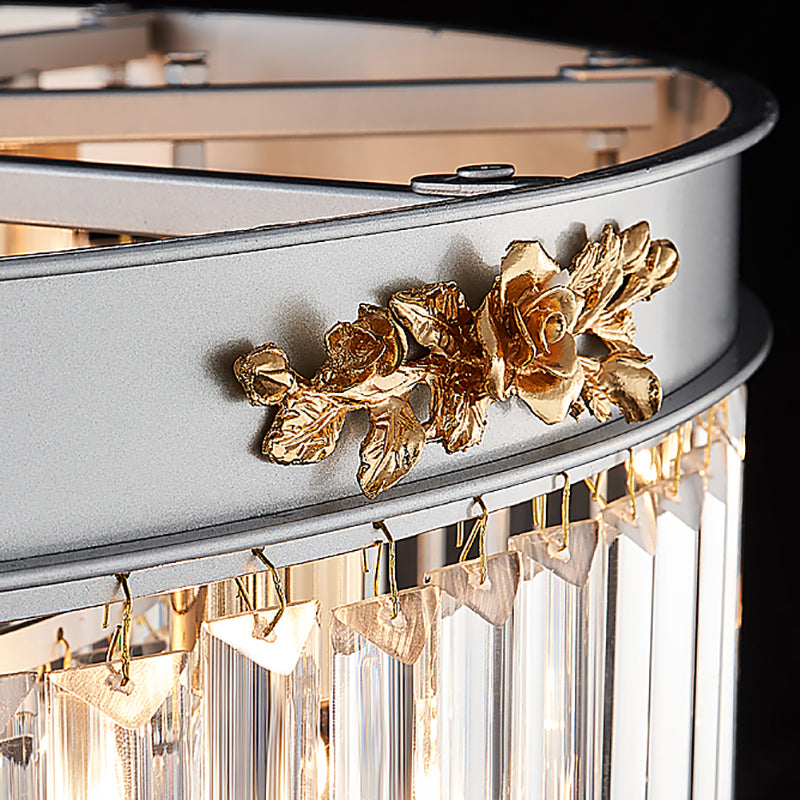 Moderne Drum Kronleuchter Leuchte rechteckige Kristall 3/4 Leuchten Esszimmer Hängende Licht, 16 "/19,5" breit