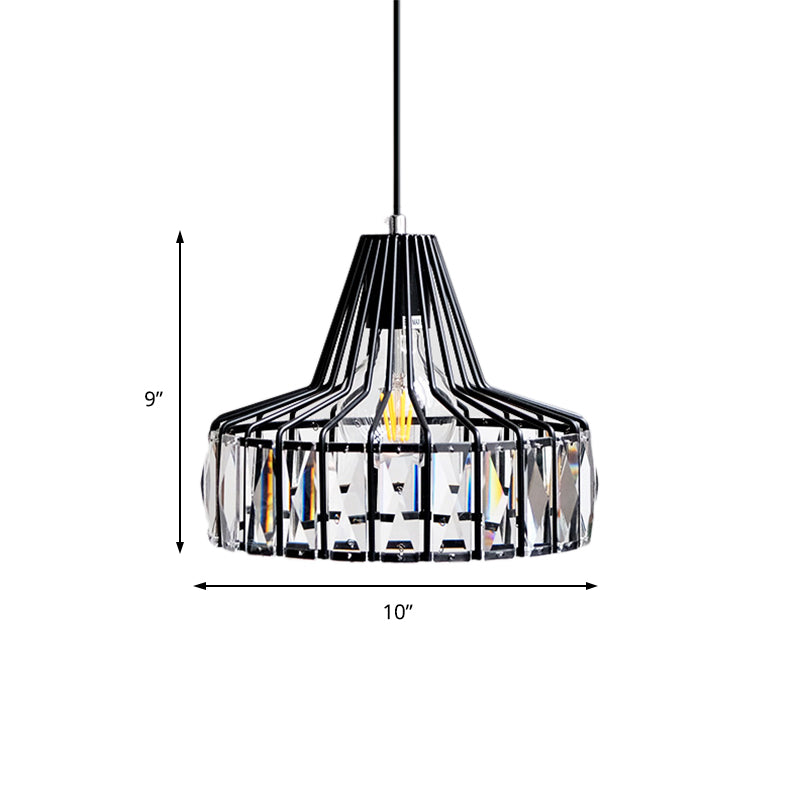 Luz de colgante de granero negro lámpara industrial 1 Bloque de cristal de luz Kit de luz colgante, 10 "/12.5" de ancho