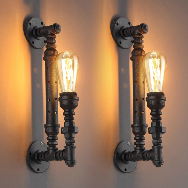 1 Head Wall Light Retro Style Pipe Arm Metallic Wall Lighting Fixture for Restaurant