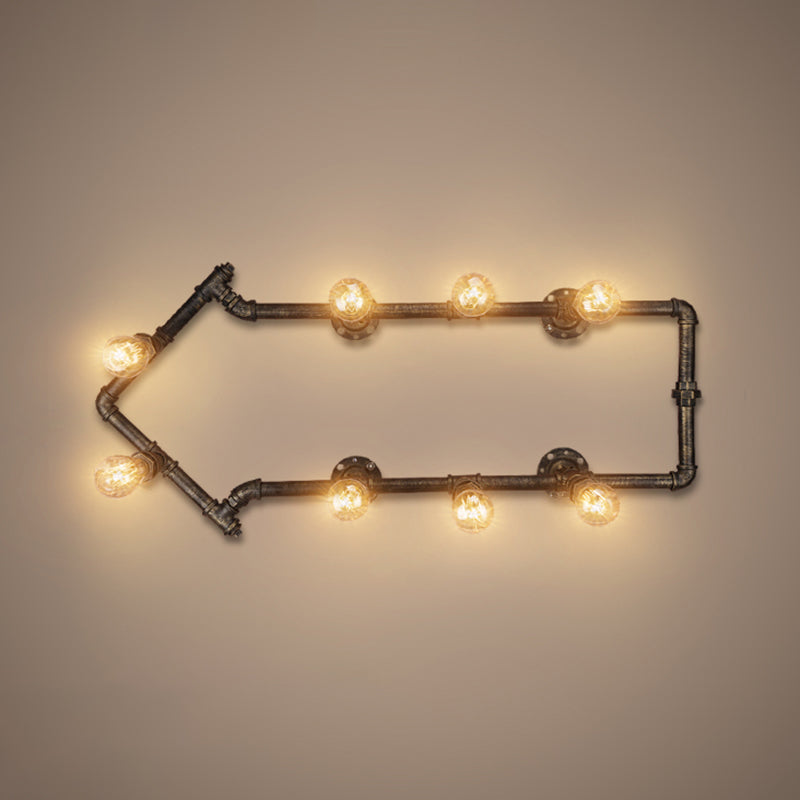 Éclairage mural de restauration rétro de tuyau de fer Éclairage mural en bronze en bronze