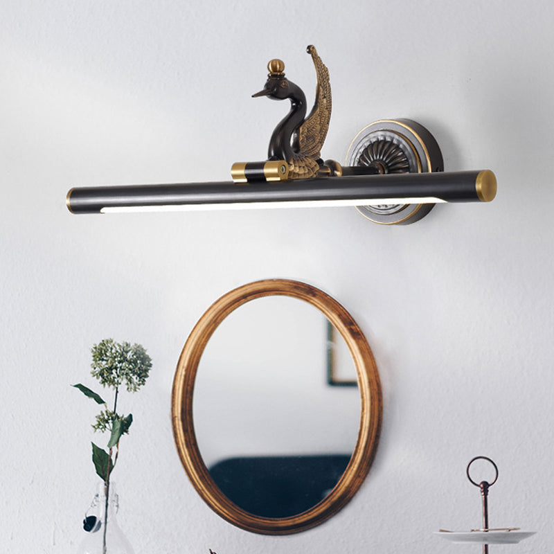 Éclairage mural linéaire traditionnel LED de métal de 14 "/ 18" / 23 "de largeur de laiton / loupe noire d'éclairage