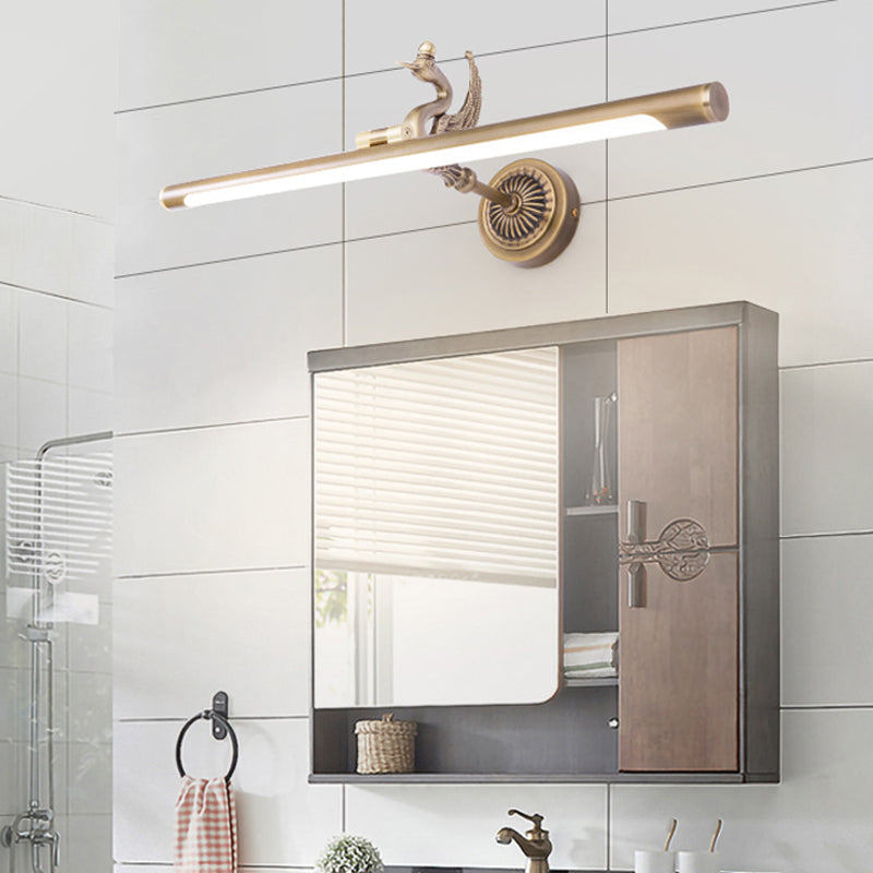 Éclairage mural linéaire traditionnel LED de métal de 14 "/ 18" / 23 "de largeur de laiton / loupe noire d'éclairage