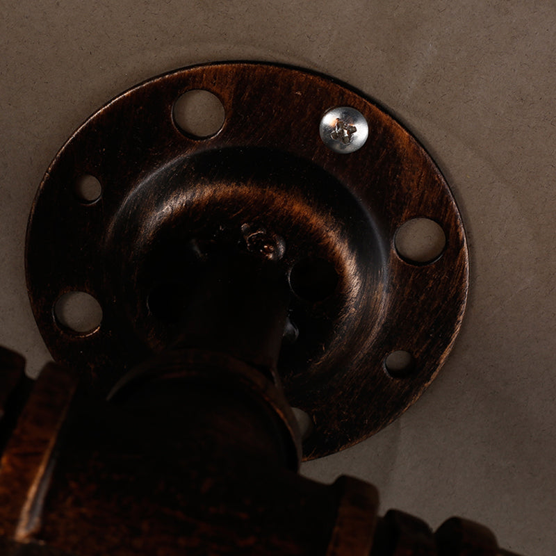 Water Pipe Iron Wall Light Fixture Vintage 2 Bulbs Restaurant Wall Mounted Lamp in Rust