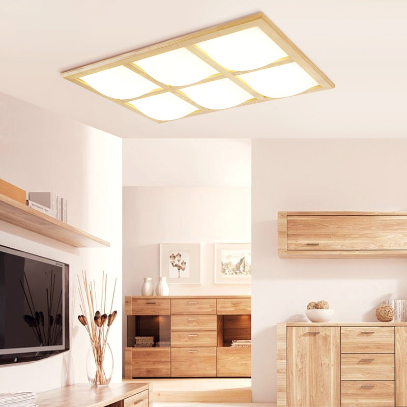 Japanische Stil Ultra-Thin Flush Mount Beleuchtung Holz-Schlafzimmer LED-Unterputz-Halterung