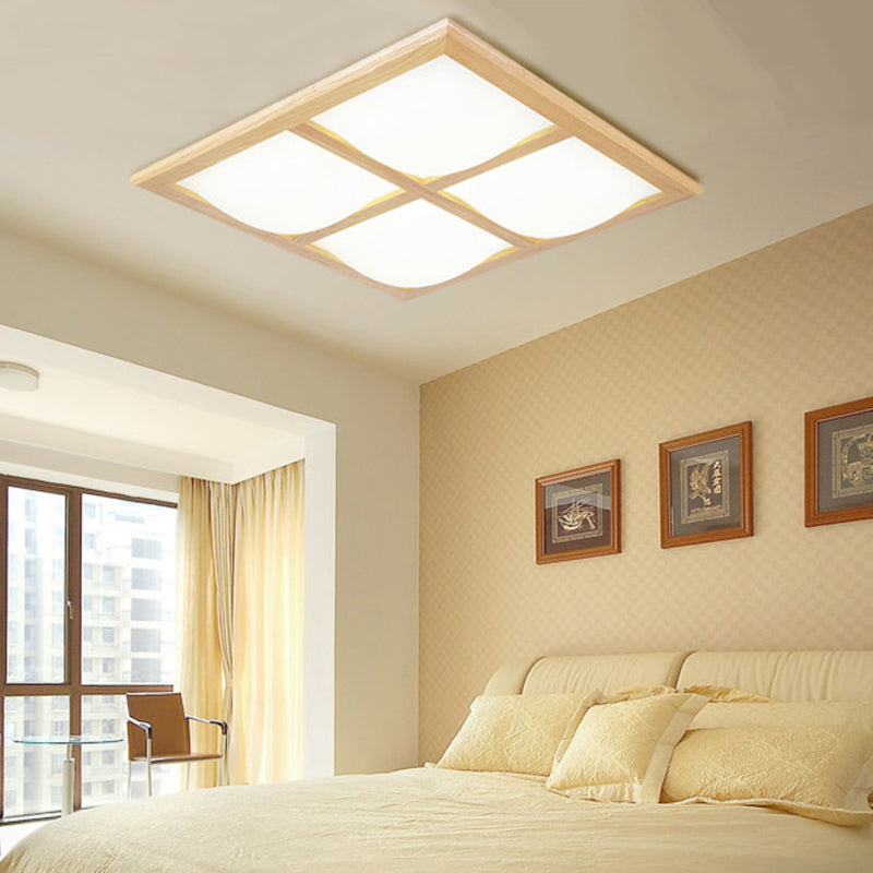 Japanische Stil Ultra-Thin Flush Mount Beleuchtung Holz-Schlafzimmer LED-Unterputz-Halterung