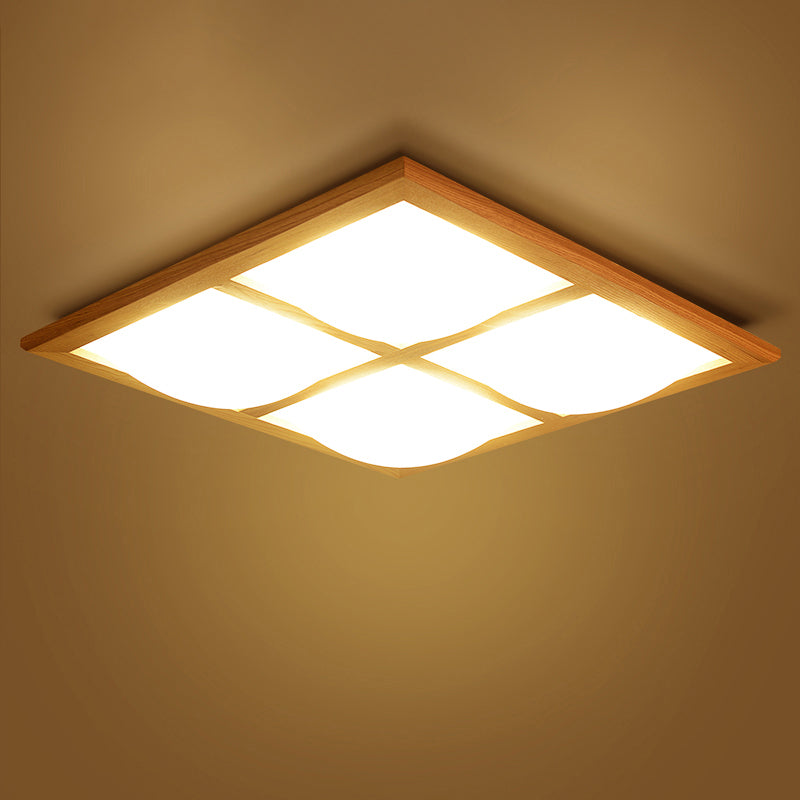 Japanische Stil Ultra-Thin Flush Mount Beleuchtung Holz-Schlafzimmer LED-Unterputz-Halterung