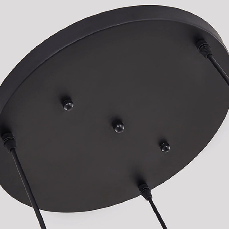 Cylinder Crystal Block Hanging Light Contemporary 3 Lights Black Cluster Pendant Light with Round/Linear Canopy