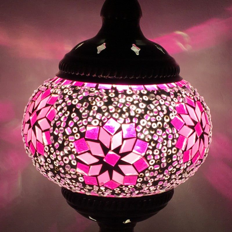 Stained Glass Oblate Pendant Light Vintage 1 Head Restaurant Suspension Light Fixture