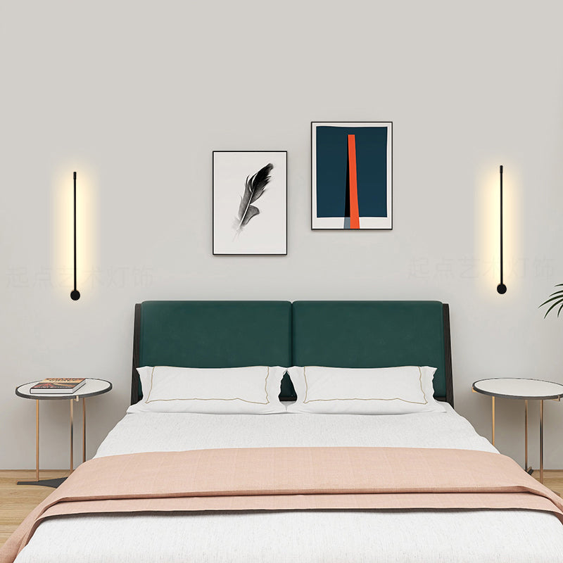 Contemporary Linear Wall Light Fixture Aluminum Living Room LED Wall Mounted Lamp