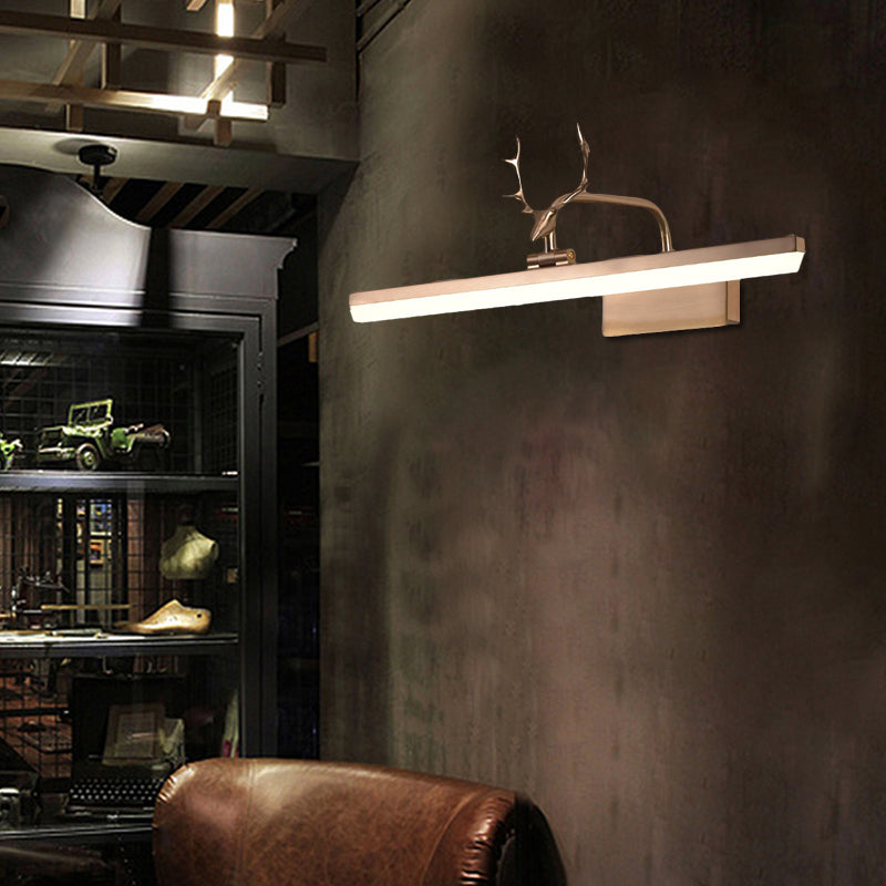 16 "/ 22" / 28 "W rectangle Mirror Vanité Lumière avec un éclairage mural acrylique moderne rotatif en bois en noir / or / blanc