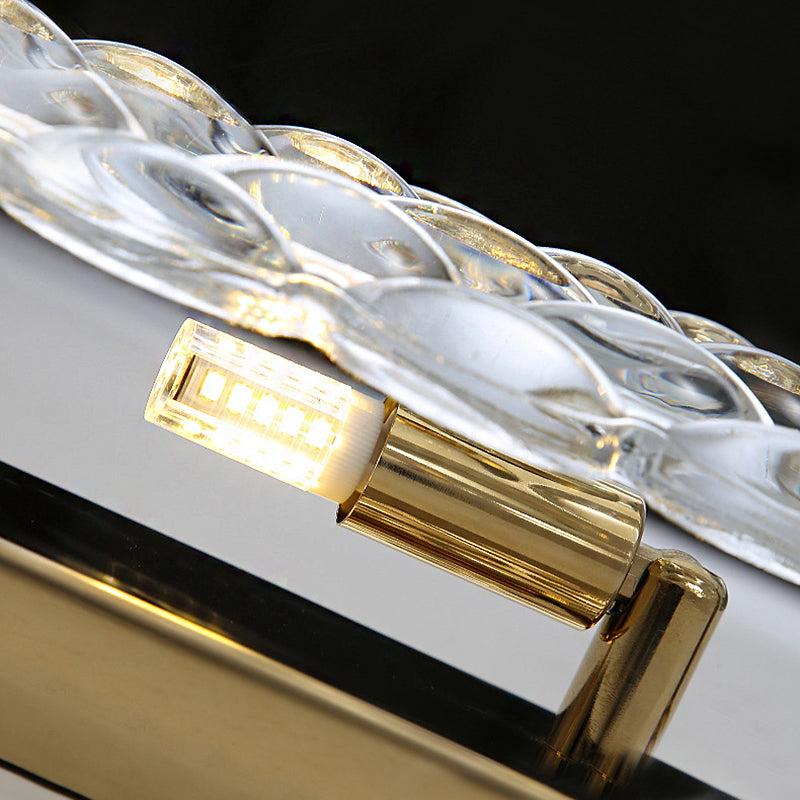 Lampada a parete a forma di ovale Crystal chiara contemporanea 1 corridoio lampada da parete in oro