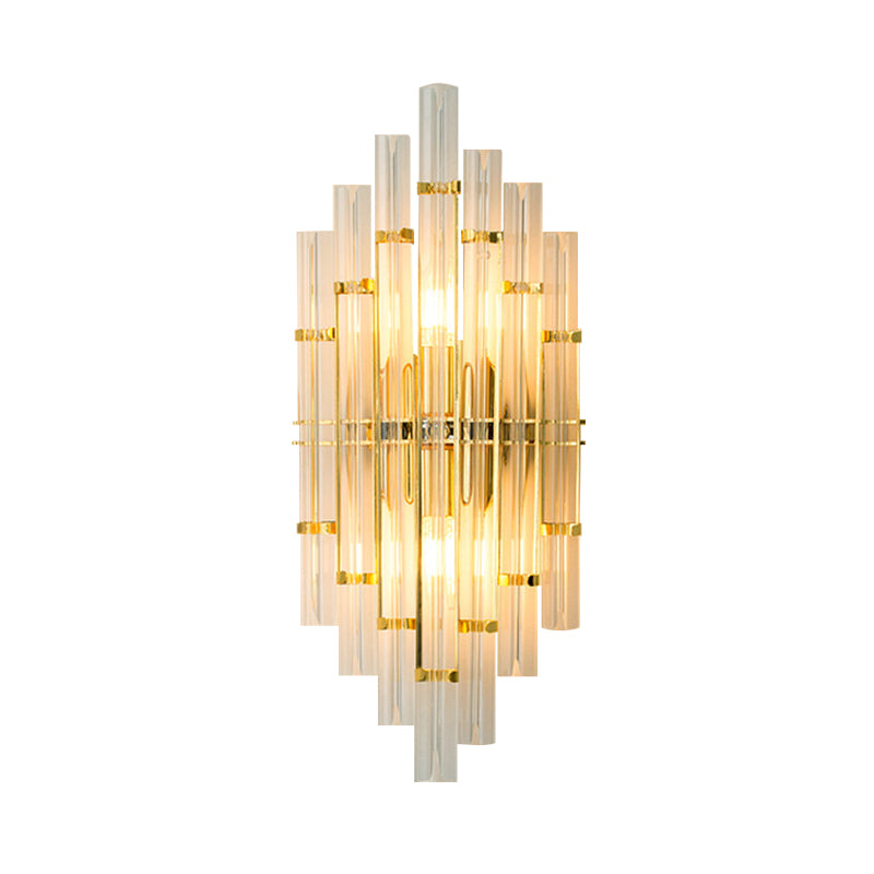 2 lichten Slaapkamer Wandlicht SCONCE HEDENDAAGE GOUD FINDE Wandlamp met heldere kristallen buisvorm