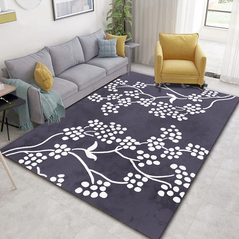 Scandinavisch huisdecoratietapijt Multi gekleurd plantenpatroon Binnentapijt Polyster Gemakkelijk te onderhouden Diervriendelijk wasbaar tapijt