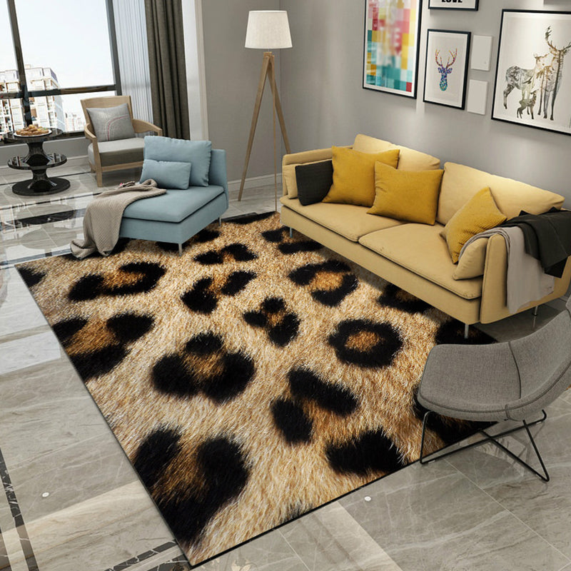 Moderner Wohnzimmer Teppich Multi -Farbe Tier Pelz Druck Teppich Polyster Easy Care Machine Waschbare Teppich