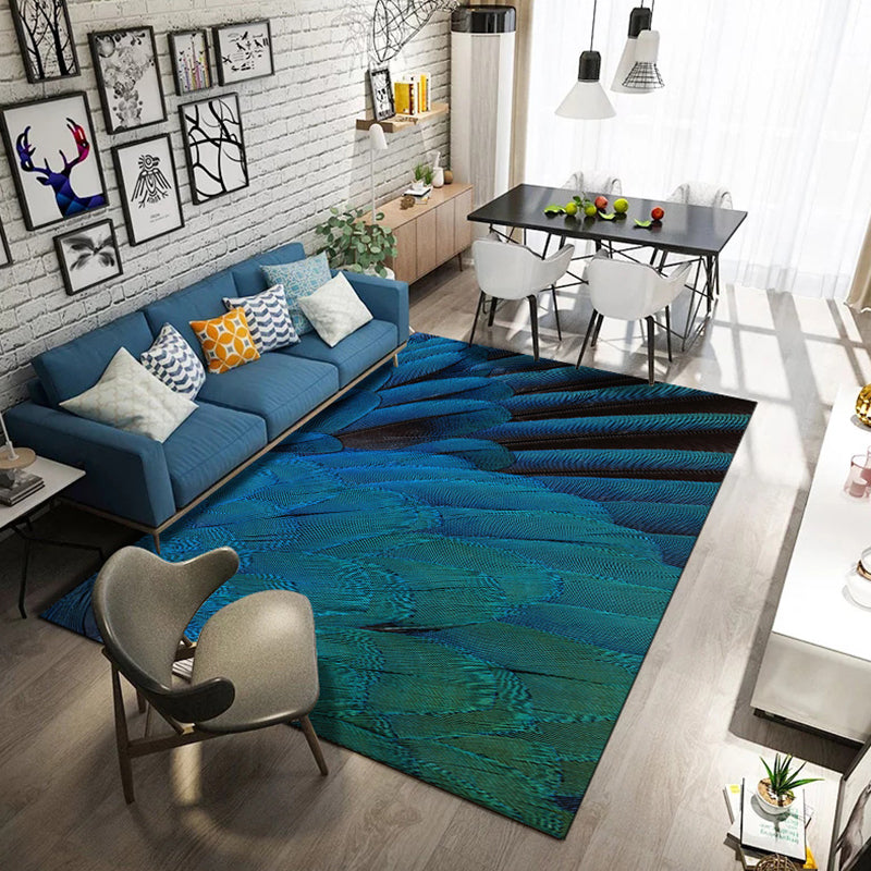 Moderner Wohnzimmer Teppich Multi -Farbe Tier Pelz Druck Teppich Polyster Easy Care Machine Waschbare Teppich
