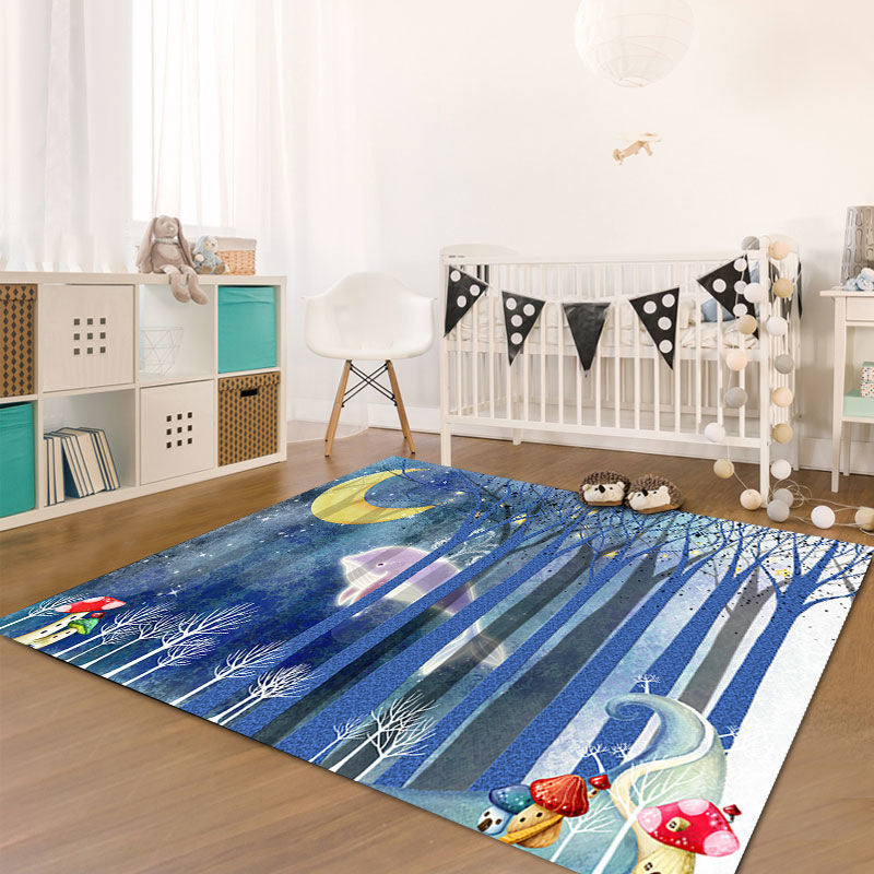 Cute Kids Room Rug Multi-Color Animal Pattern Rug Synthetics Anti-Slip Backing Easy Care Carpet
