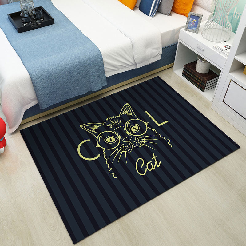 Cute Kids Room Rug Multi-Color Animal Pattern Rug Synthetics Anti-Slip Backing Easy Care Carpet