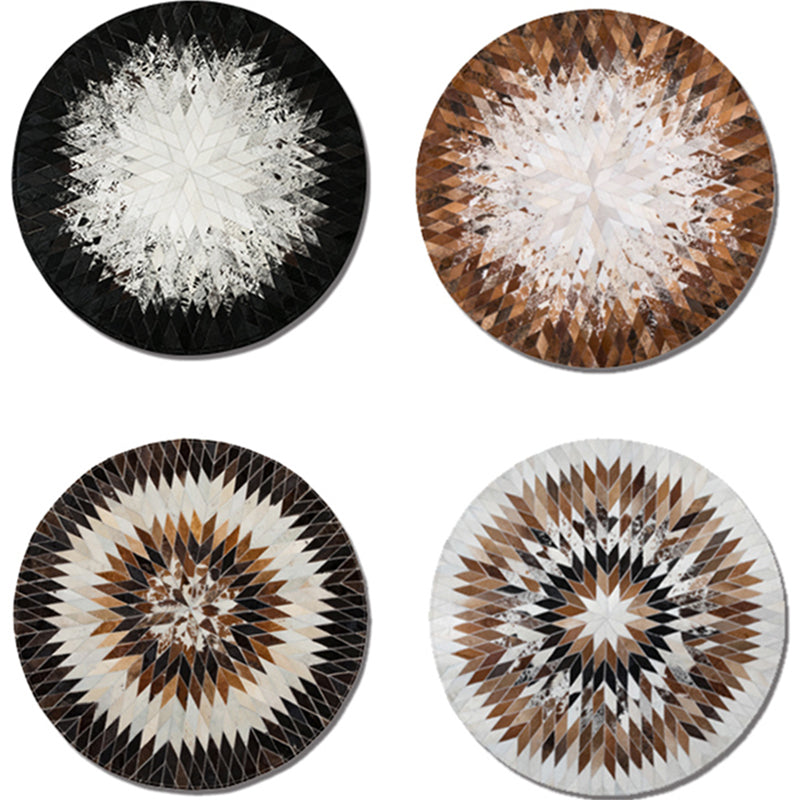 Western Geometric Print Rug Multi Color Cowhide Area Rug Pet Friendly Easy Care Carpet for Living Room