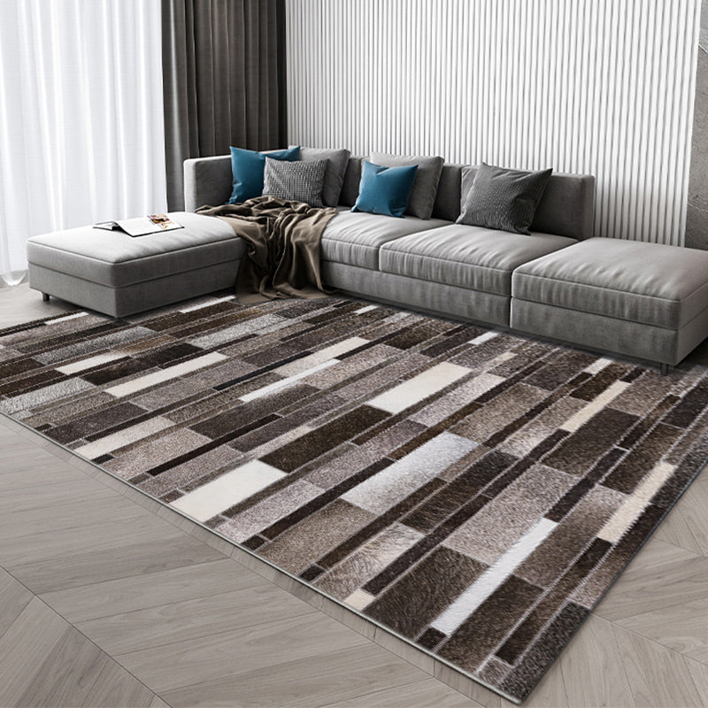 Multi Color Parlor Rug Luxury Plaid Print Area Rug Polypropylene Pet Friendly Easy Care Indoor Rug