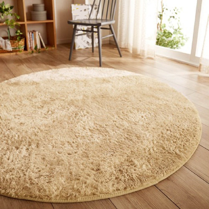 Modern Bedroom Rug Multi Colored Plain Area Carpet Fluffy Anti-Slip Backing Machine Washable Easy Care Rug