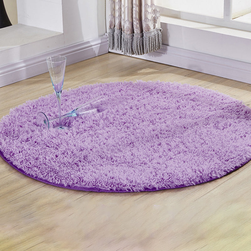 Modern Bedroom Rug Multi Colored Plain Area Carpet Fluffy Anti-Slip Backing Machine Washable Easy Care Rug