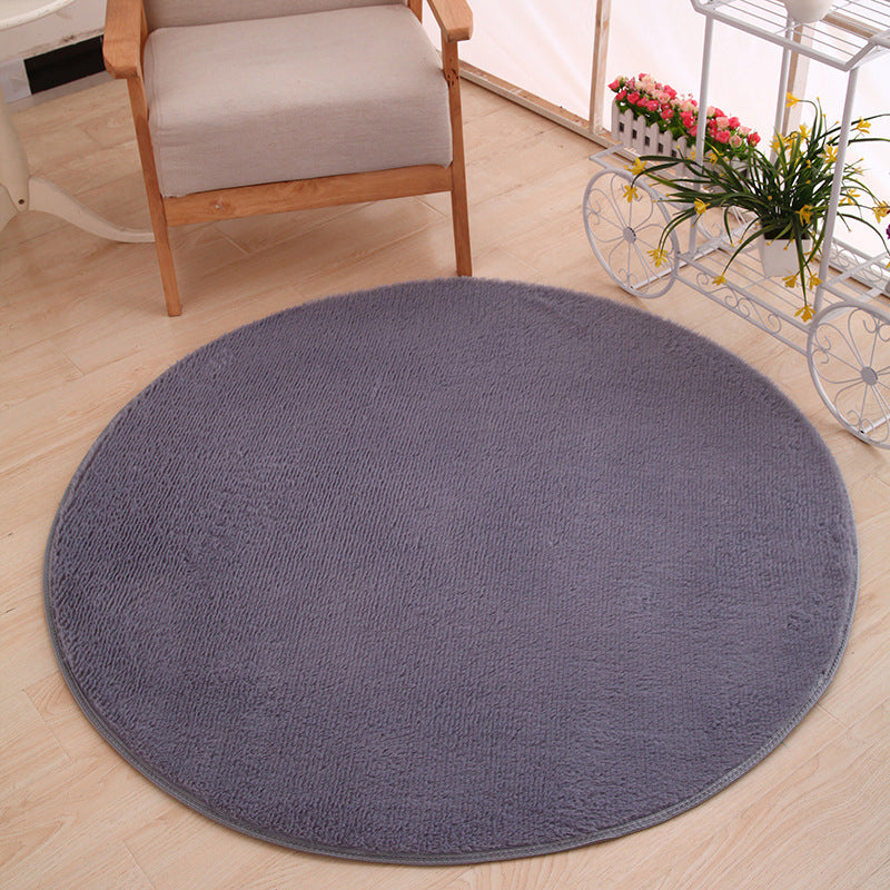 Multicolor Solid Color Rug Polypropylene Comfort Area Carpet Anti-Slip Backing Washable Easy Care Rug for Bedroom