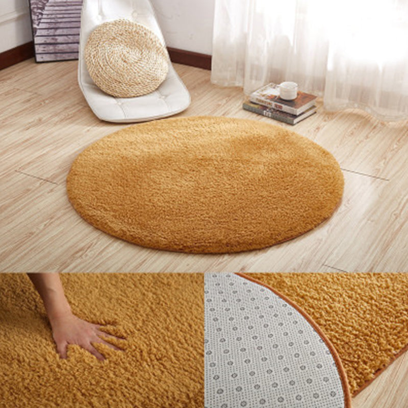 Casual Bedroom Rug Multi Colored Plain Area Carpet Synthetics Pet Friendly Anti-Slip Backing Easy Care Rug