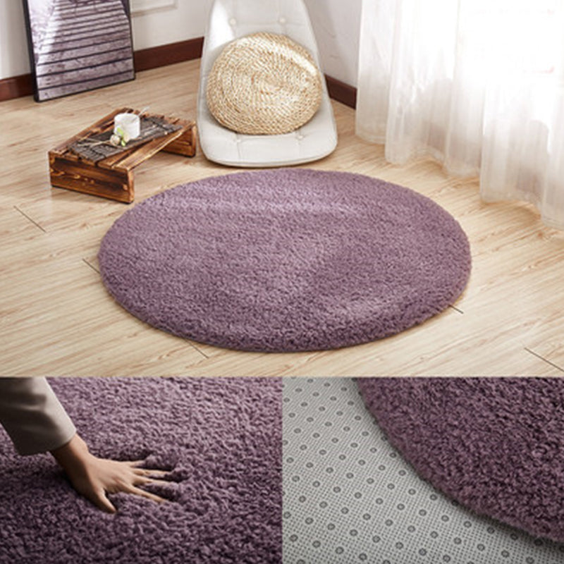Casual Bedroom Rug Multi Colored Plain Area Carpet Synthetics Pet Friendly Anti-Slip Backing Easy Care Rug