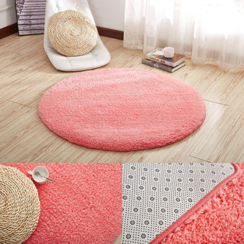 Casual Bedroom Rug Multi Colored Plain Area Carpet Synthetics Pet Friendly Anti-Slip Backing Easy Care Rug