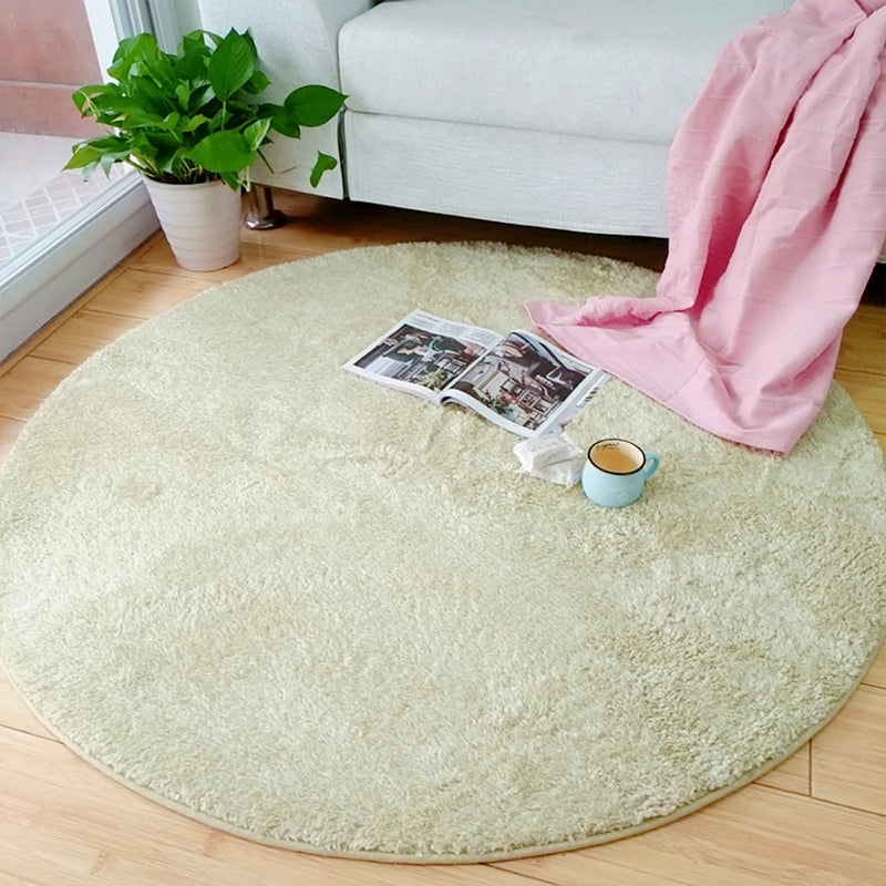 Simple Living Room Rug Multicolored Solid Color Area Carpet Machine Washable Non-Slip Easy Care Rug