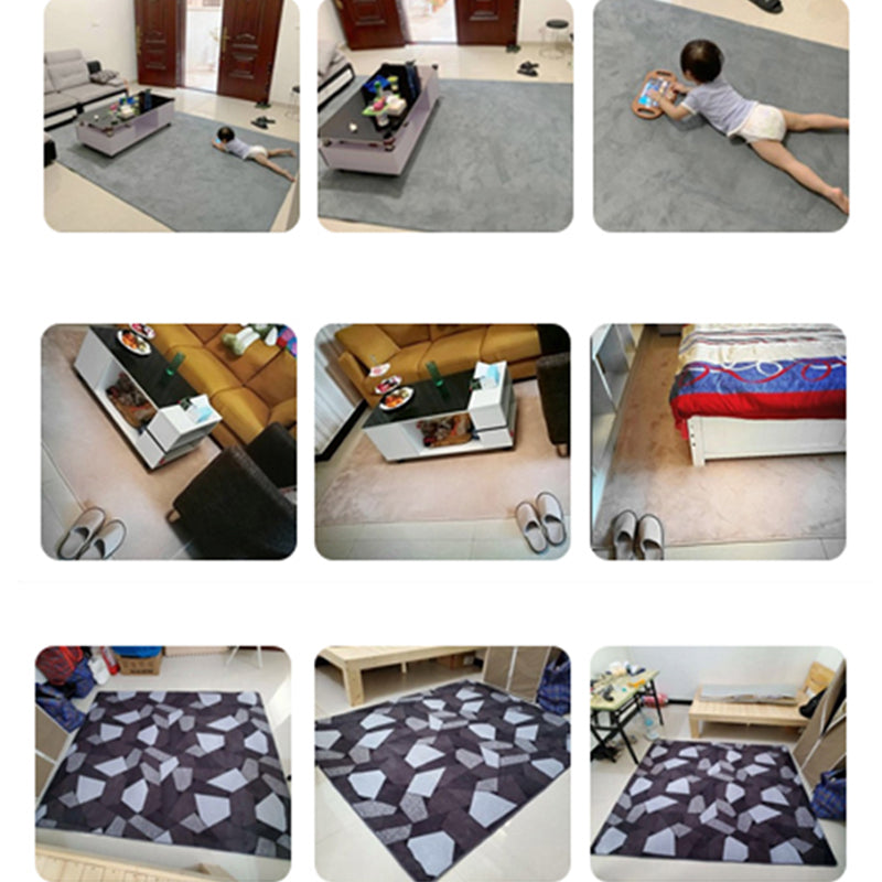 Tapis de couleur unie décontractée Synthétique multicolore Tapis de synthétique Multige
