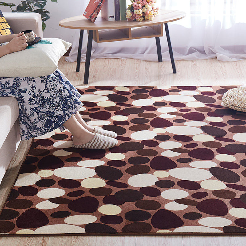 Multi-Colored Simple Rug Polypropylene Plain Area Rug Non-Slip Backing Machine Washable Carpet for Bedroom