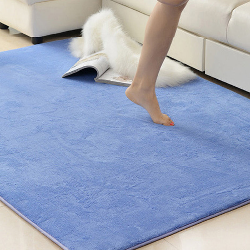 Simple Living Room Rug Multi Color Plain Area Rug Synthetics Anti-Slip Backing Pet Friendly Carpet