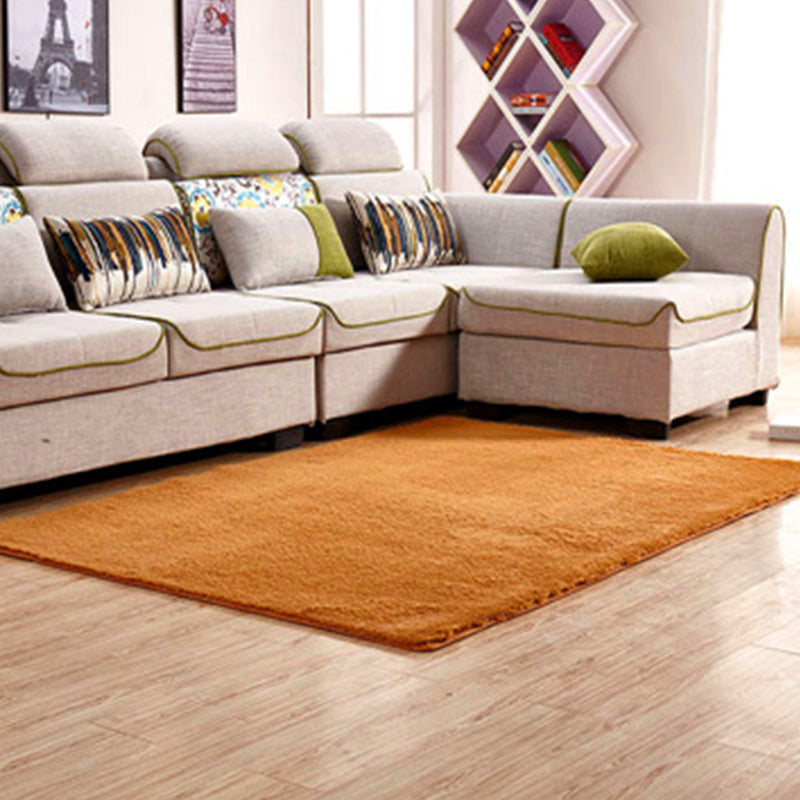 Simple Multi Color Plain Rug Cotton Comfort Area Carpet Non-Slip Backing Pet Friendly Rug for Bedroom