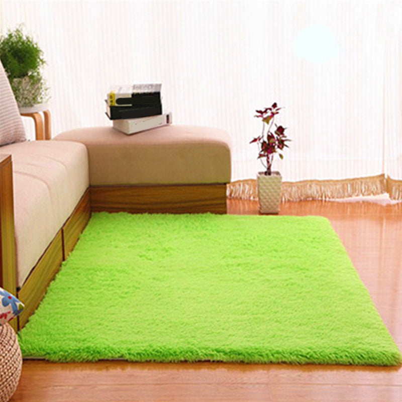 Simple Multi Color Plain Rug Cotton Comfort Area Carpet Non-Slip Backing Pet Friendly Rug for Bedroom