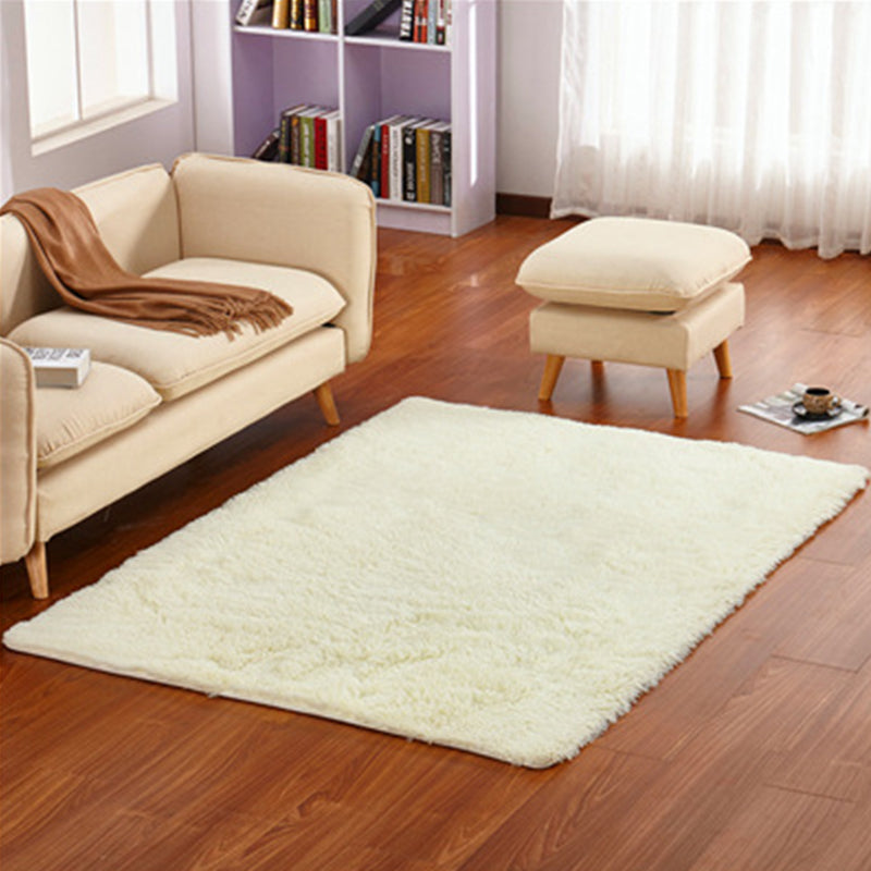 Simple Multi Color Plain Rug Cotton Comfort Area Carpet Non-Slip Backing Pet Friendly Rug for Bedroom