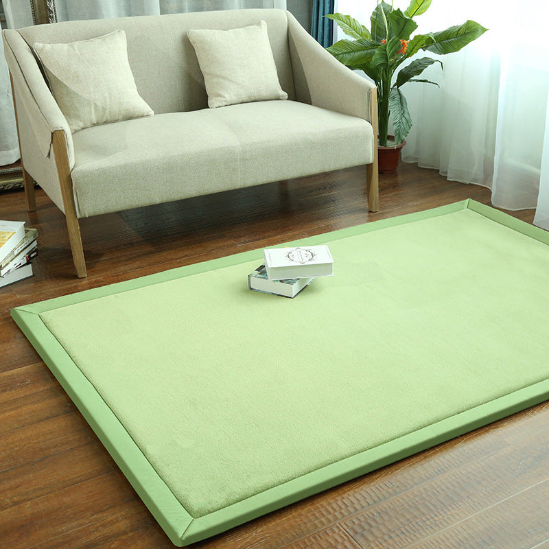 Casual Living Room Rug Multicolor Solid Color Area Carpet Synthetics Easy Care Stain-Resistant Indoor Rug