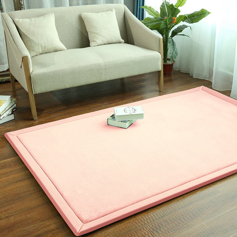 Casual Living Room Rug Multicolor Solid Color Area Carpet Synthetics Easy Care Stain-Resistant Indoor Rug