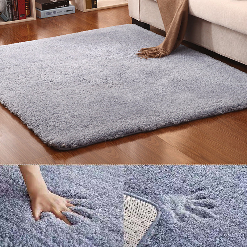 Casual Plain Rug Multi Color Polyster Area Rug Non-Slip Backing Easy Care Washable Carpet for Bedroom