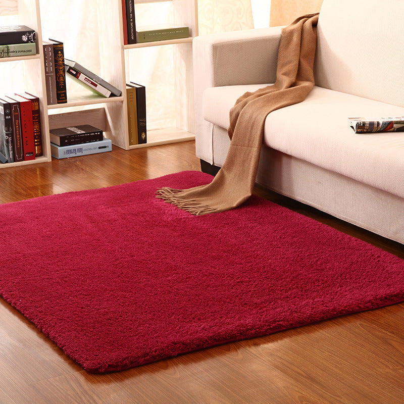 Casual Plain Rug Multi Color Polyster Area Rug Non-Slip Backing Easy Care Washable Carpet for Bedroom
