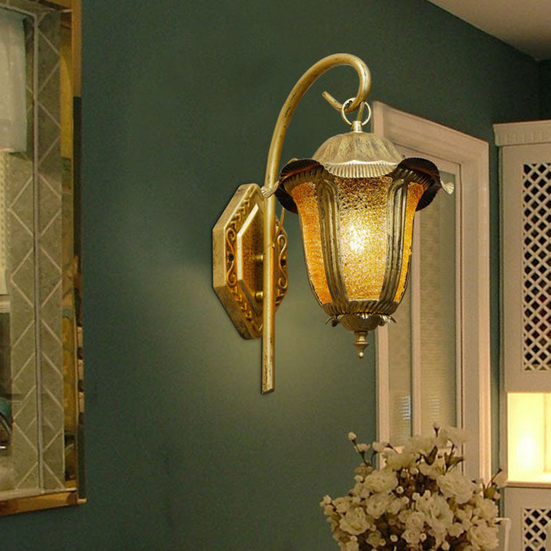 1 hoofd muurbevestiging licht Marokkaanse bel ijzeren wandlamp armatuur in messing voor woonkamer