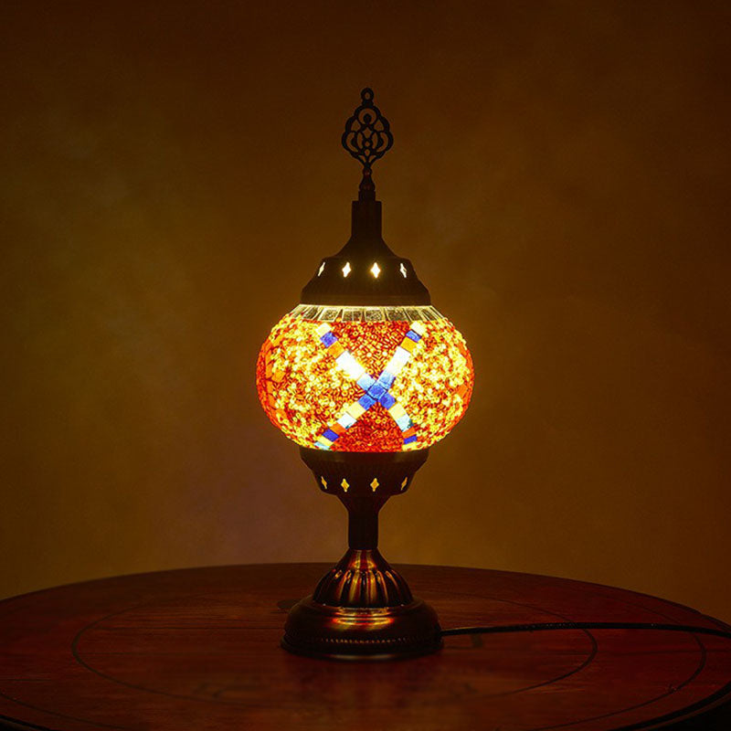 Lampe de nuit en fer en forme d'urne Éclairage de table de salle d'étude turque en bronze en bronze