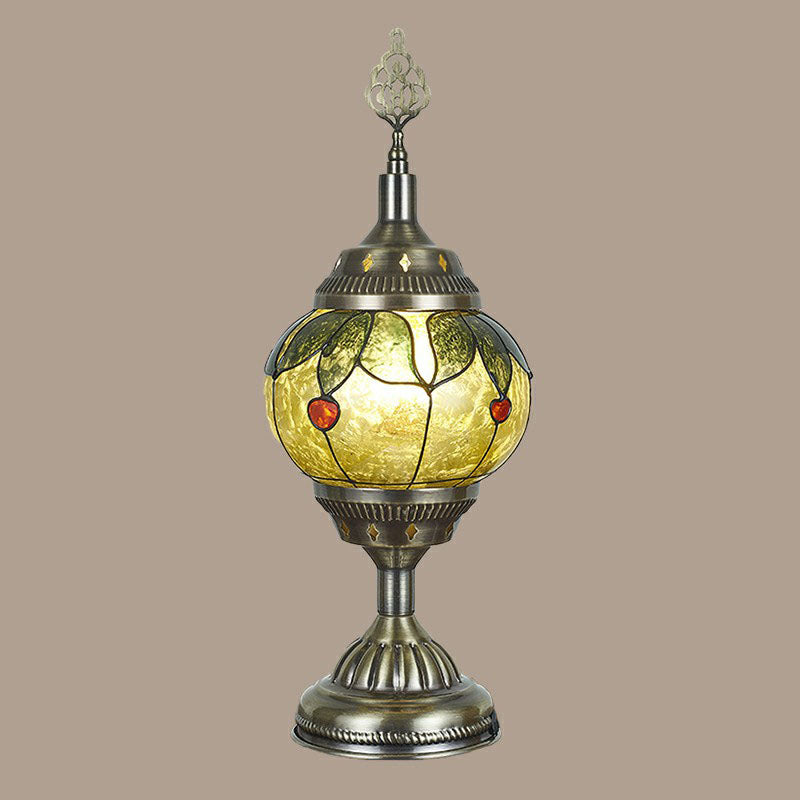 Lampe de nuit en fer en forme d'urne Éclairage de table de salle d'étude turque en bronze en bronze