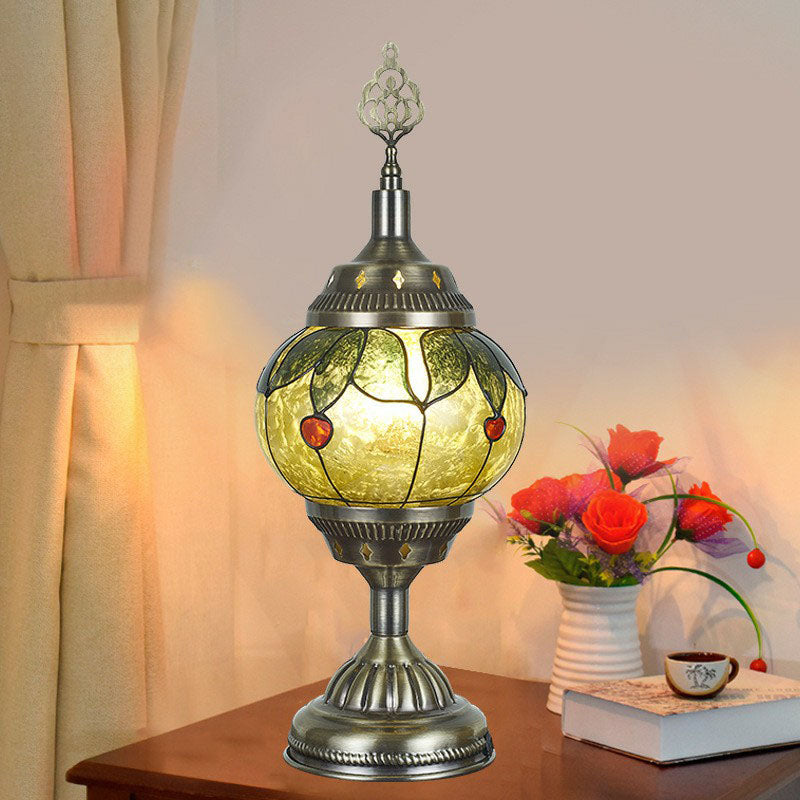 Lampe de nuit en fer en forme d'urne Éclairage de table de salle d'étude turque en bronze en bronze