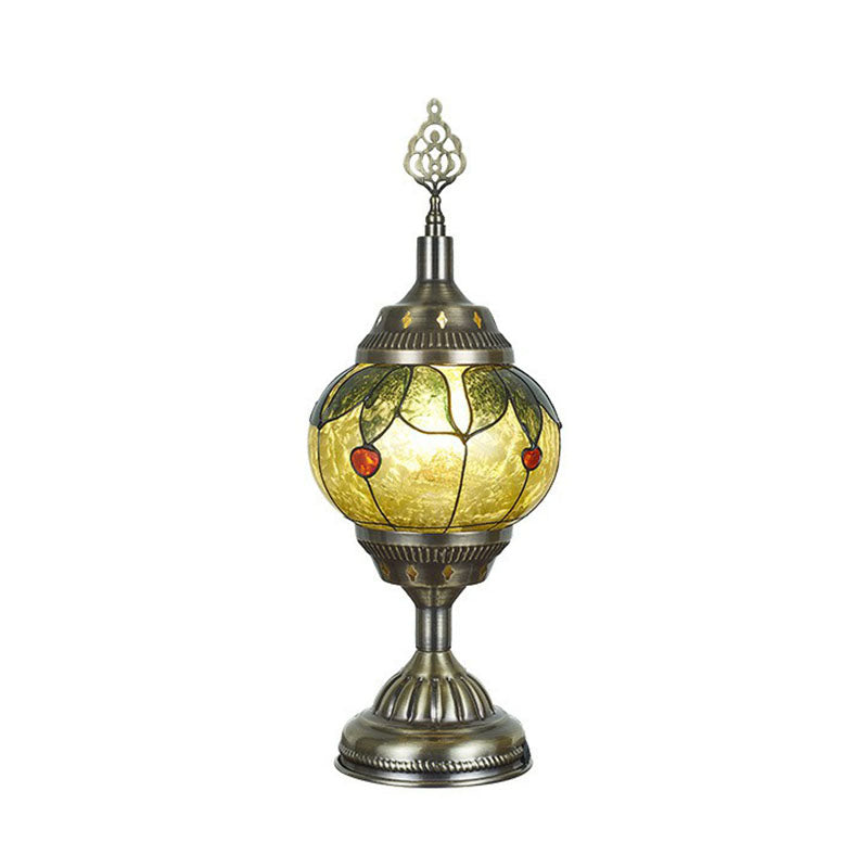 Lampe de nuit en fer en forme d'urne Éclairage de table de salle d'étude turque en bronze en bronze