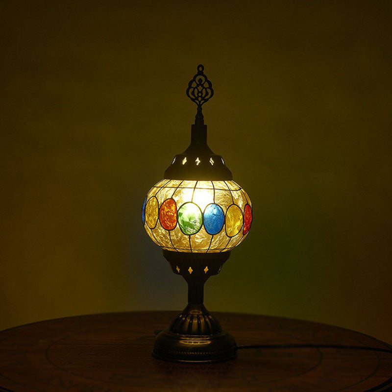 Lampe de nuit en fer en forme d'urne Éclairage de table de salle d'étude turque en bronze en bronze