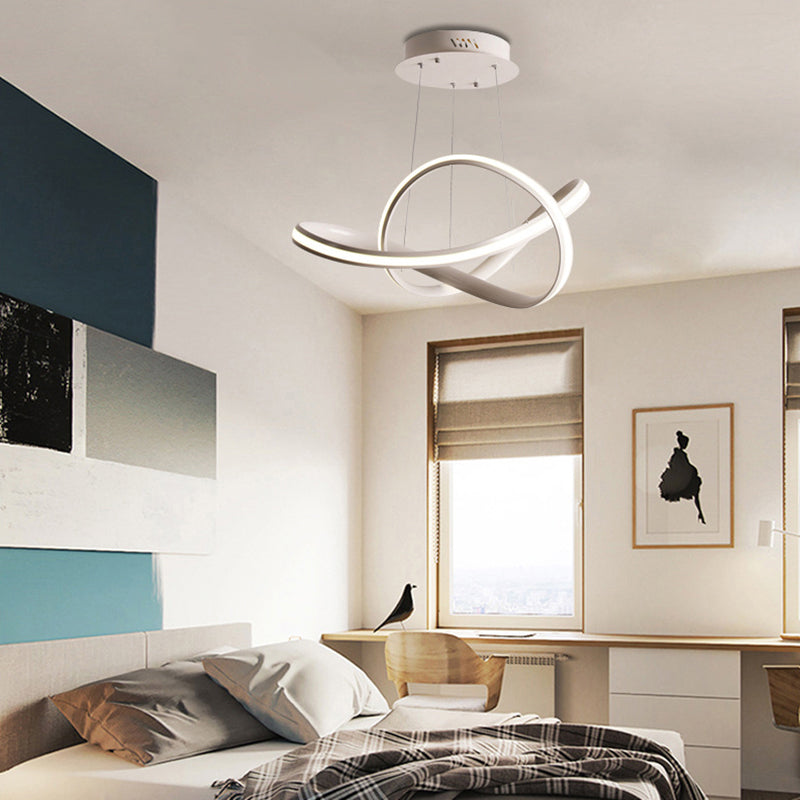 Moderna seamless senza cucitura Lucile LED illuminazione sala da pranzo metallizzato Lumo lampadario in bianco grigio chiaro