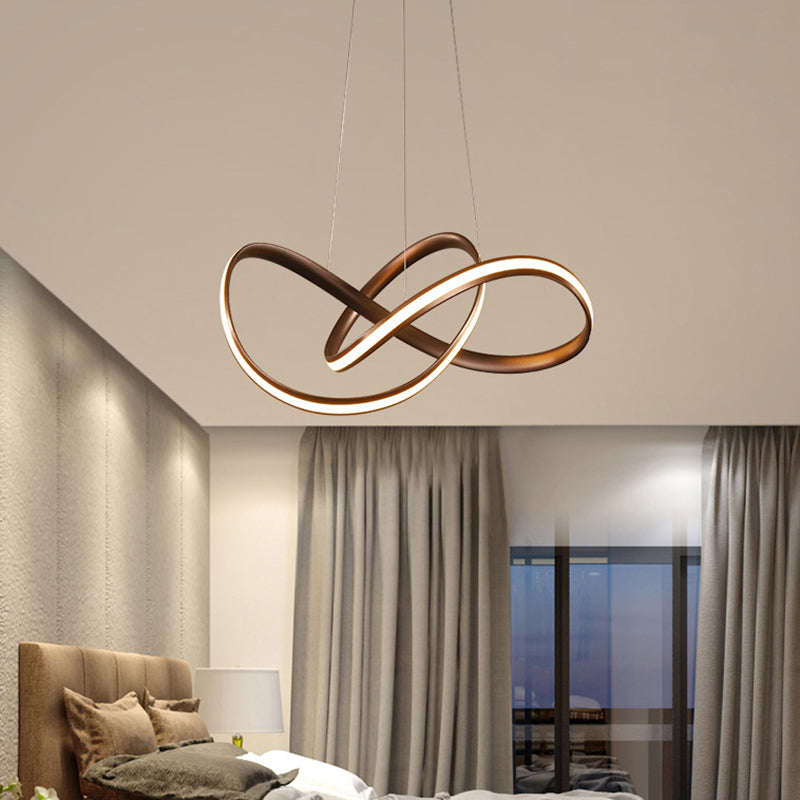 Twisting Living Room Chandelier Light Aluminum Simplicity LED Pendant Light Fixture