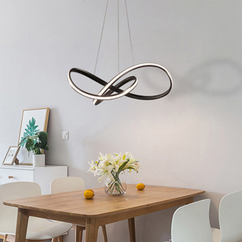 Twisting Living Room Chandelier Light Aluminum Simplicity LED Pendant Light Fixture