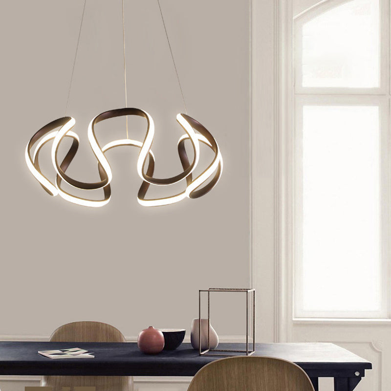 Minimalist Flower Shaped Chandelier Lighting Acrylic Living Room LED Pendant Light